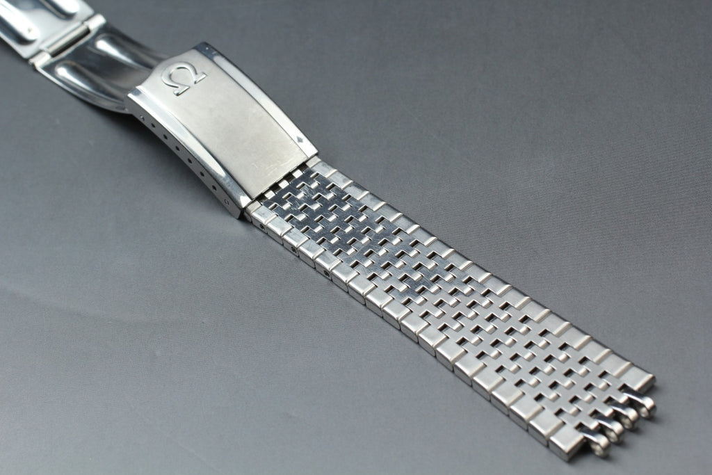 Near MINT OMEGA Bracelet FF570/2054 18mm Stainless steel Silver Men's Vintage