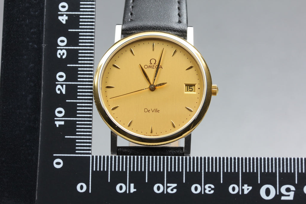1993 Near MINT/Box, Paper OMEGA De Ville 32mm 196.2432 Quartz Gold Men's Vintage