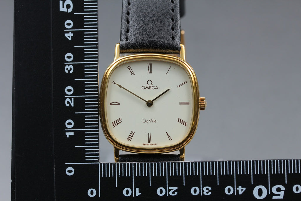 1979 Box, Paper OMEGA De Ville 30mm 111.0157 Manual Roman Men's Vintage Exc+5