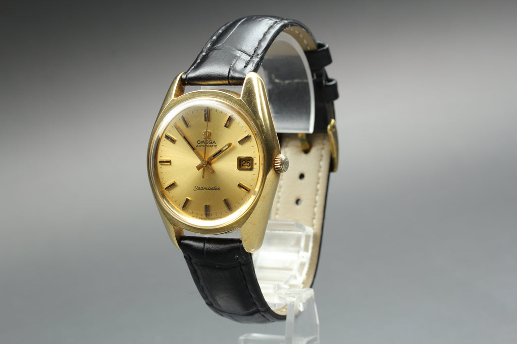 1970 Near MINT OMEGA Seamaster 35mm 166.067 Automatic Gold Dial Men's Vintage