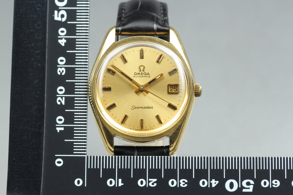 1970 Near MINT OMEGA Seamaster 35mm 166.067 Automatic Gold Dial Men's Vintage