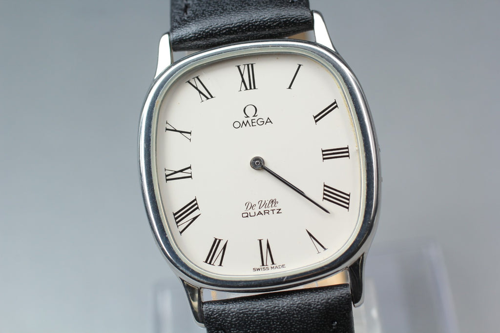 1981 OMEGA De Ville 30mm 191.0132 Quartz White Roman Dial Men's Vintage Exc+5