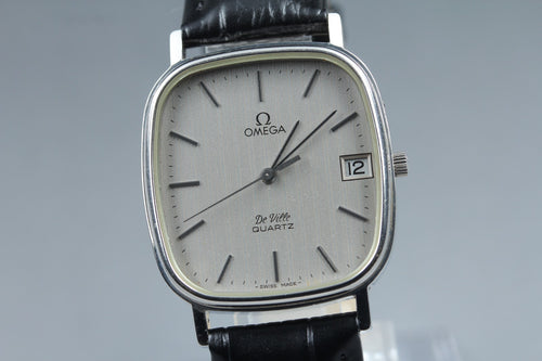 Near MINT OMEGA De Ville 31mm 192.0058 Quartz Silver Dial Men's Watch Vintage