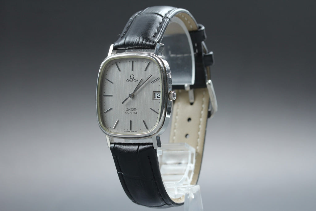 Near MINT OMEGA De Ville 31mm 192.0058 Quartz Silver Dial Men's Watch Vintage