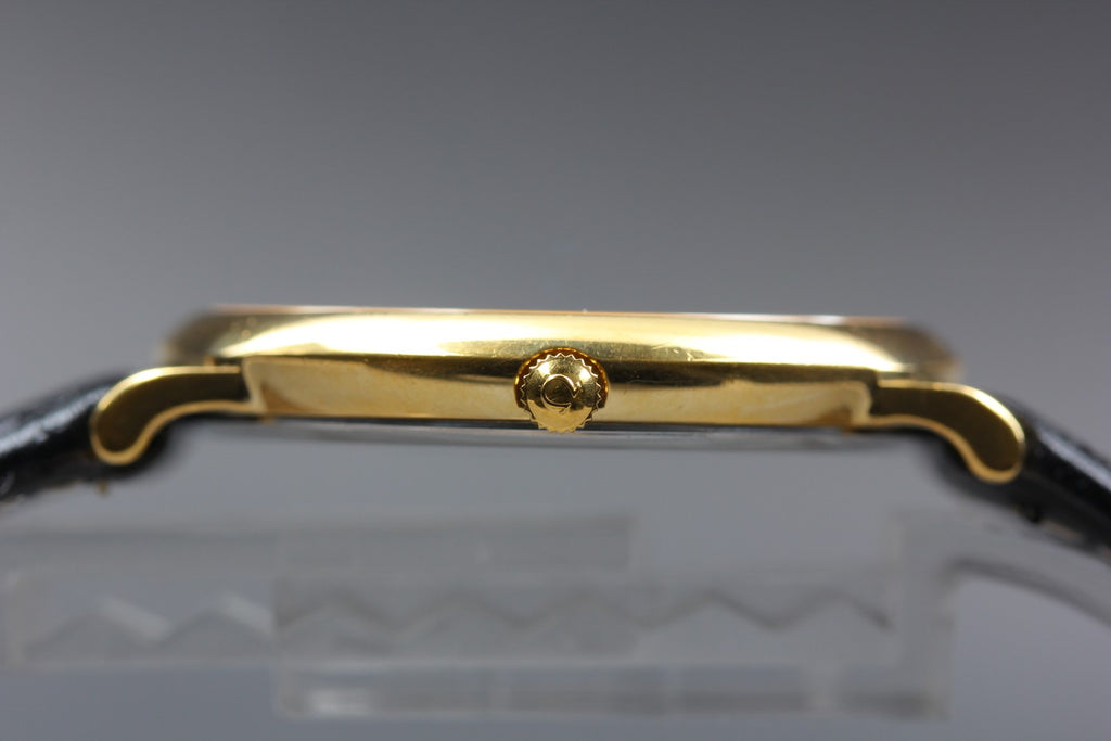 1991 Near MINT OMEGA De Ville 32mm 196.0312.1 Quartz Gold Dial Men's Vintage