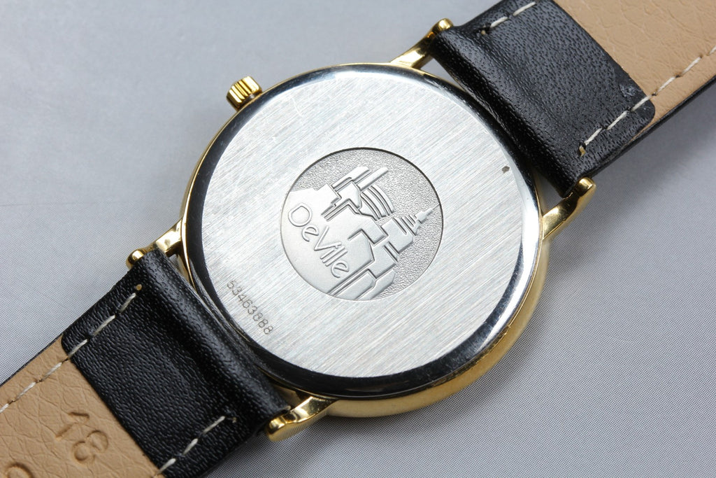 1991 Near MINT OMEGA De Ville 32mm 196.0312.1 Quartz Gold Dial Men's Vintage