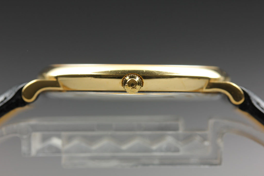 1993 Near MINT OMEGA De Ville 32mm 196.0312.1 Quartz Gold Men's Watch Vintage