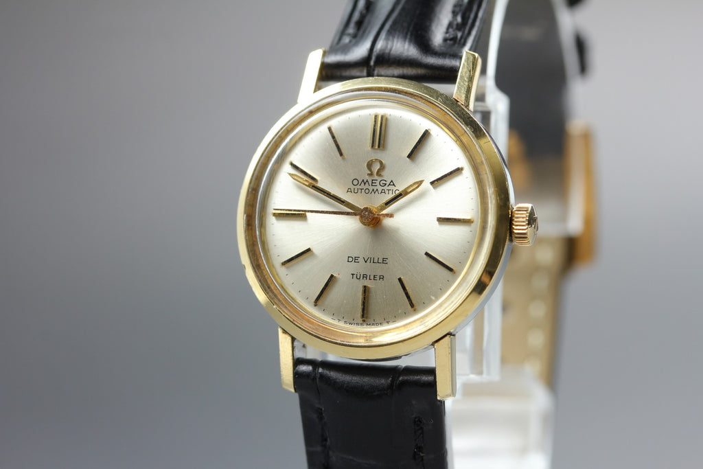 Serviced Near MINT OMEGA Seamaster De Ville Turler 25mm Automatic Gold Women's