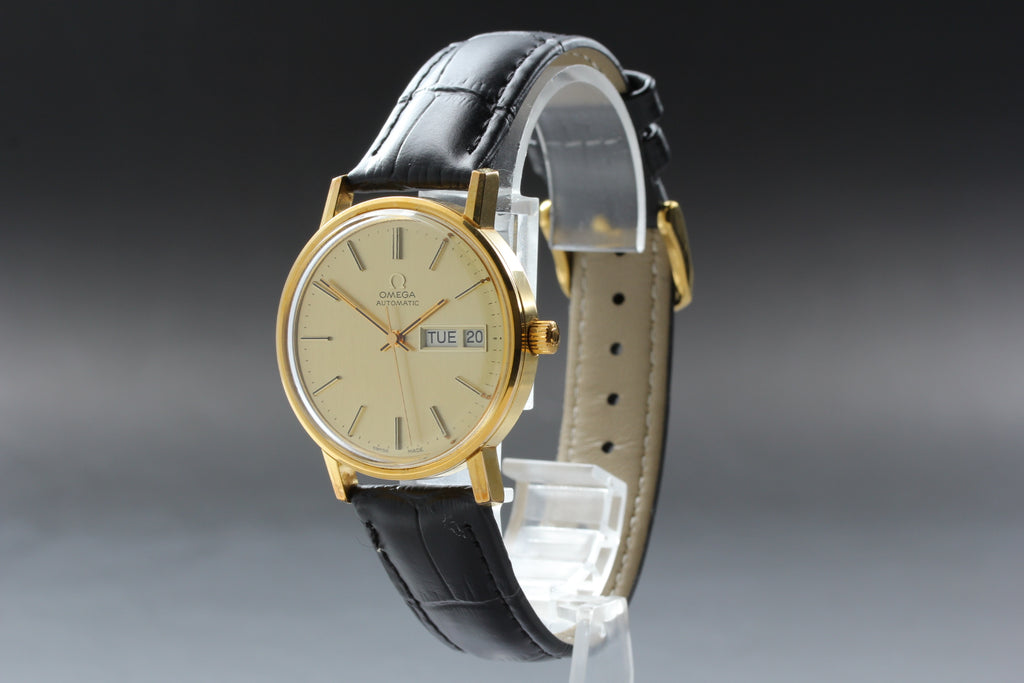 1977 Near MINT OMEGA Seamaster 35mm 166.0209 Automatic Gold Dial Men's Vintage