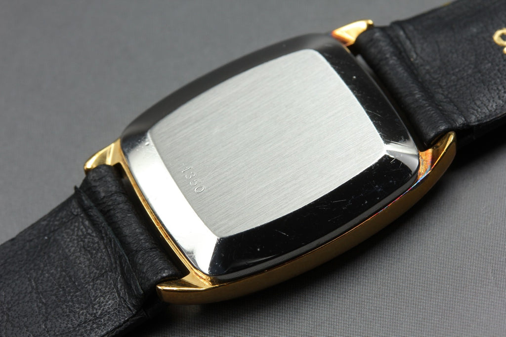 1979 Near MINT OMEGA De Ville 22mm 591.0098 Quartz Gold Dial Women's Vintage