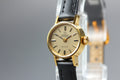 1972 Near MINT OMEGA De Ville 18mm 511.0057 Automatic Gold Dial Women's Vintage