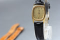 1982 Near MINT OMEGA De Ville 19mm 591.0233 Quartz Gold Dial Women's Vintage