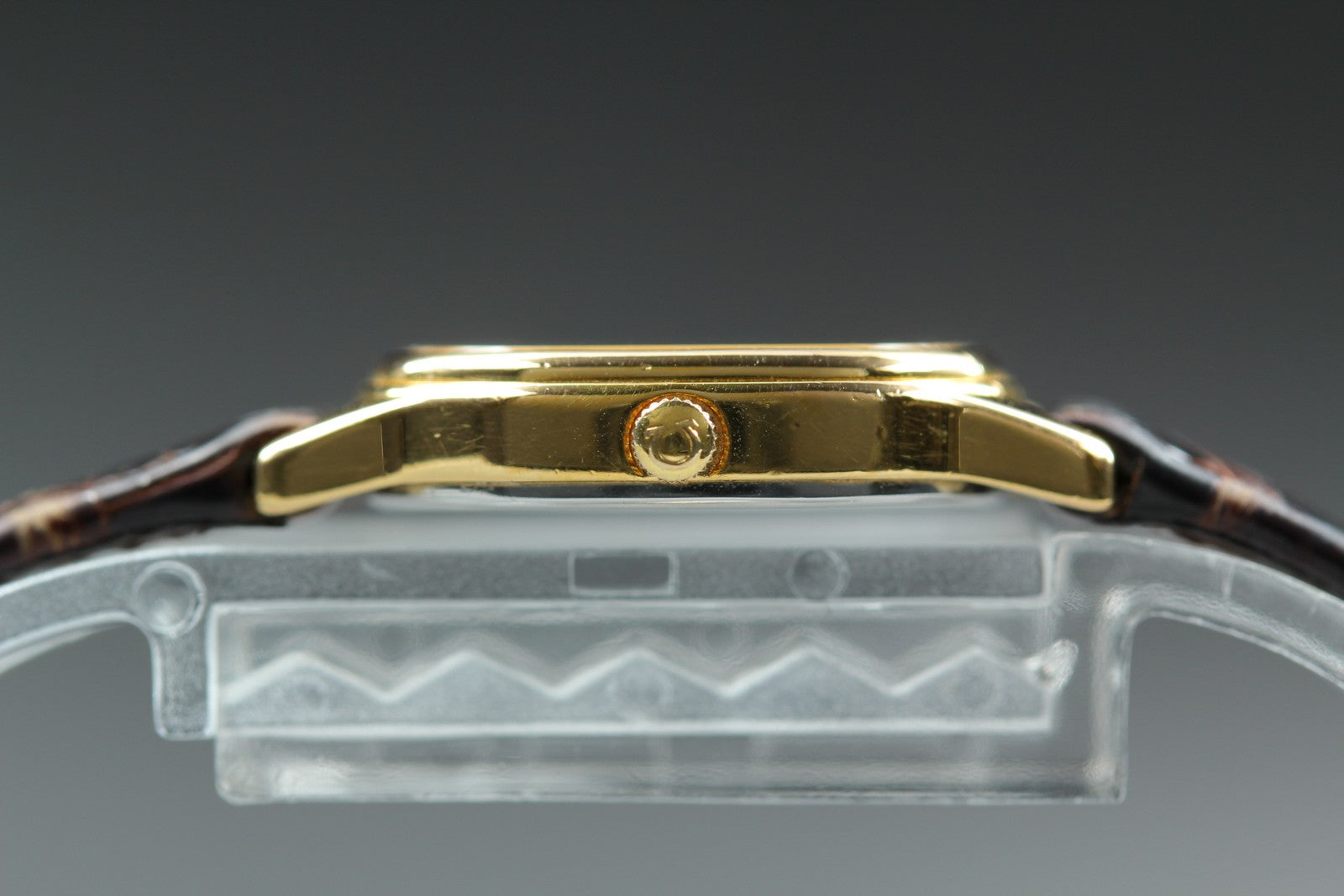 1984 w/BOX OMEGA De Ville 20mm 591.0280 Quartz Gold Dial Women's Vintage Exc+5