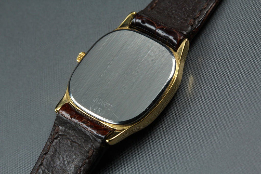 1984 w/BOX OMEGA De Ville 20mm 591.0280 Quartz Gold Dial Women's Vintage Exc+5