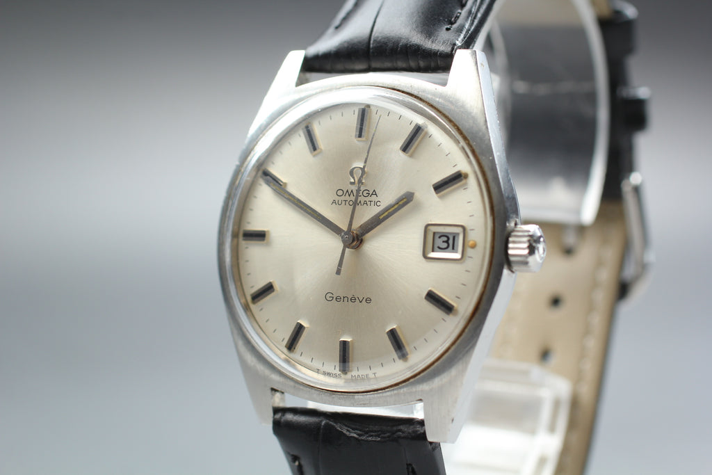 1968 Near MINT OMEGA Geneve 34mm 166.041 Automatic Silver Dial Men's Vintage