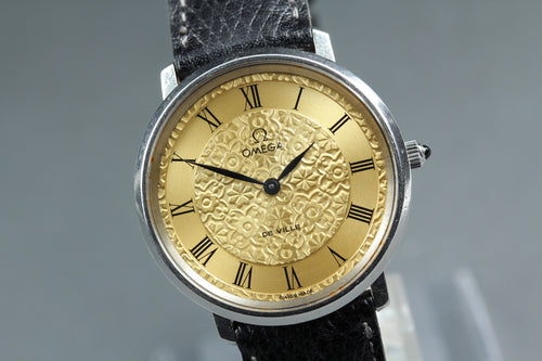 1973 Near MINT OMEGA De Ville 33mm 111.0107 Manual Floral Dial Men's Vintage