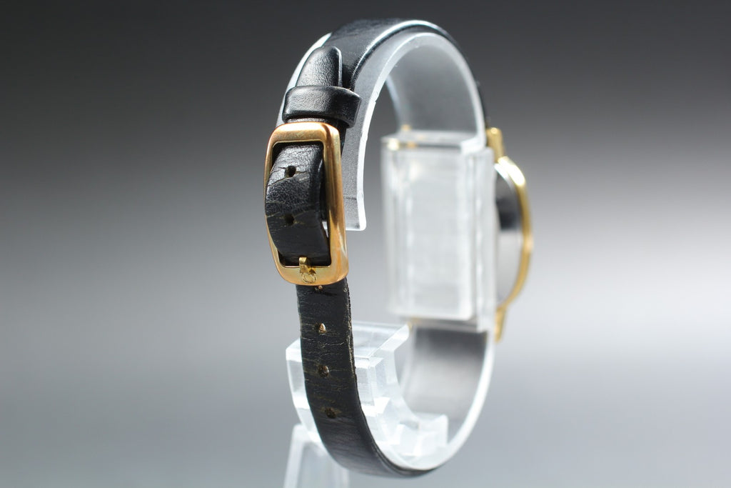 1979 Near MINT OMEGA De Ville 24mm 591.0021 Quartz Gold Dial Women's Vintage