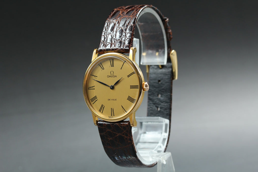 1978 Near MINT OMEGA De Ville 32mm 111.0140 Manual Gold Roman Dial Men's Vintage