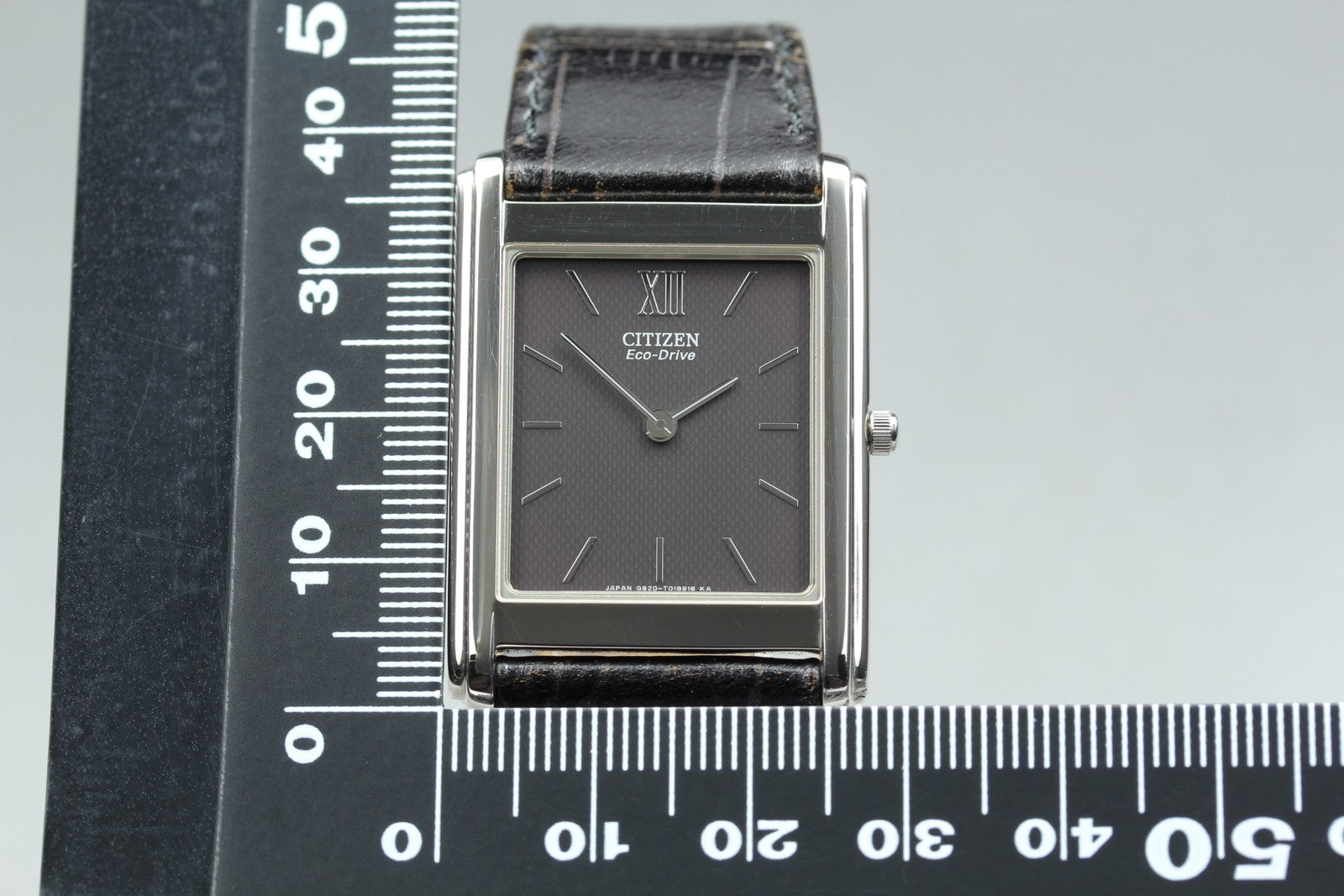 MINT/Box CITIZEN Stiletto Eco-Drive 27mm G820-T011667 Black Roman Tank Men's