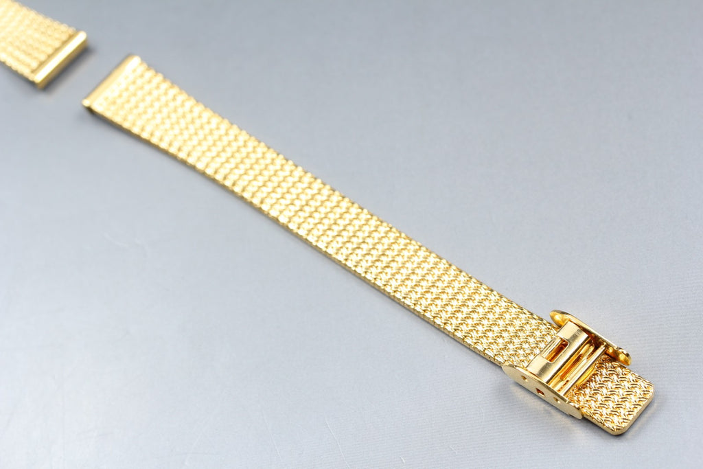 Near MINT OMEGA Milanese/Mesh Band 12mm Gold Plated Bracelet Women's Vintage
