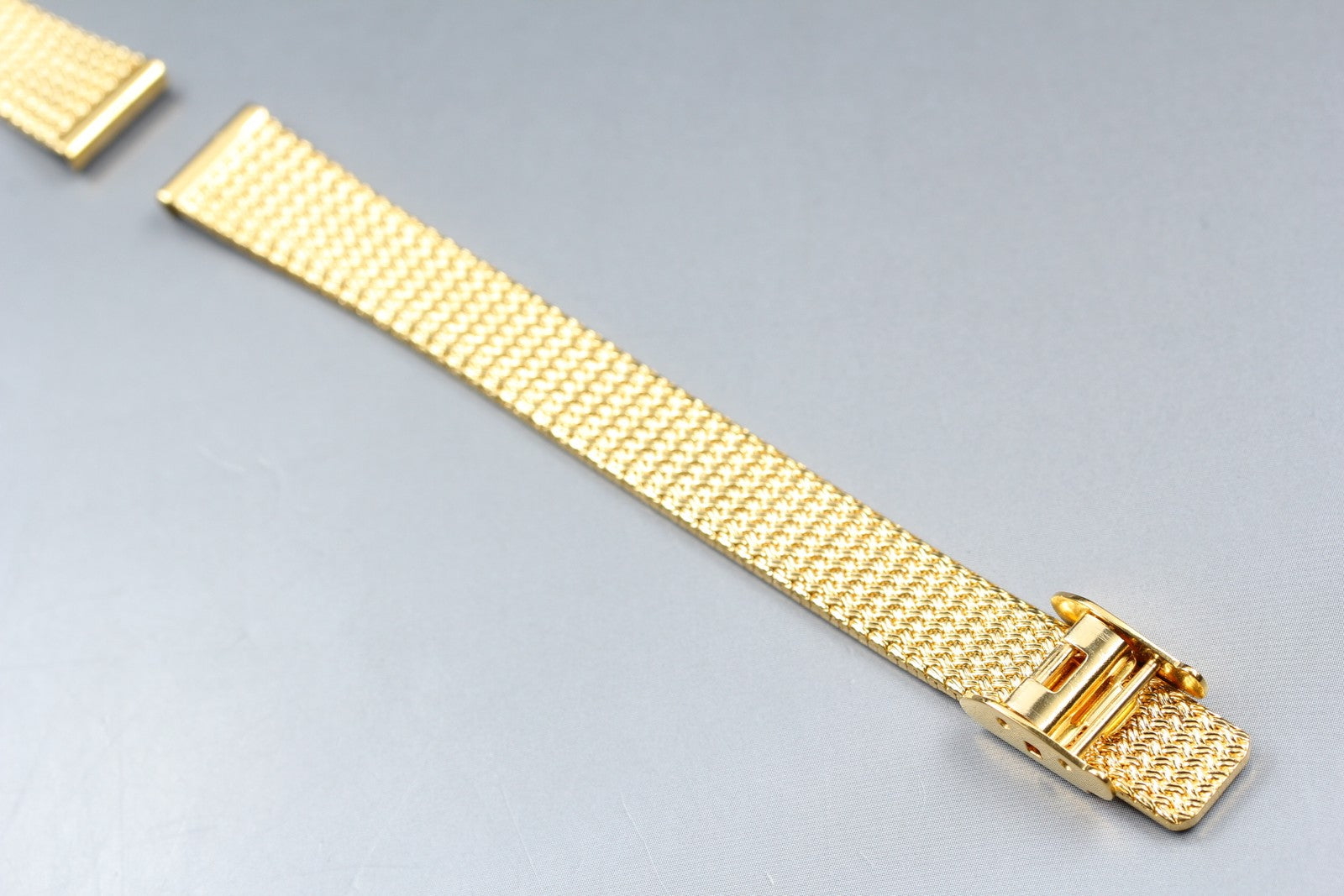 Near MINT OMEGA Milanese/Mesh Band 12mm Gold Plated Bracelet Women's Vintage