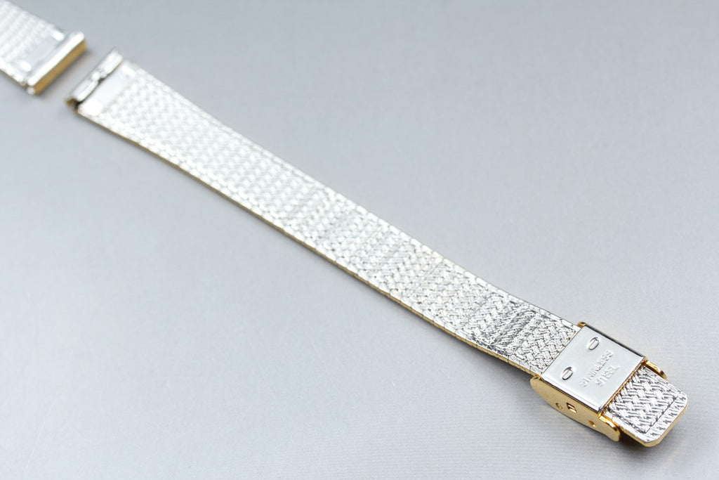 Near MINT OMEGA Milanese/Mesh Band 12mm Gold Plated Bracelet Women's Vintage
