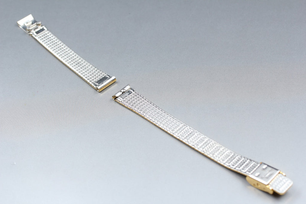 Near MINT OMEGA Milanese/Mesh Band 12mm Gold Plated Bracelet Women's Vintage