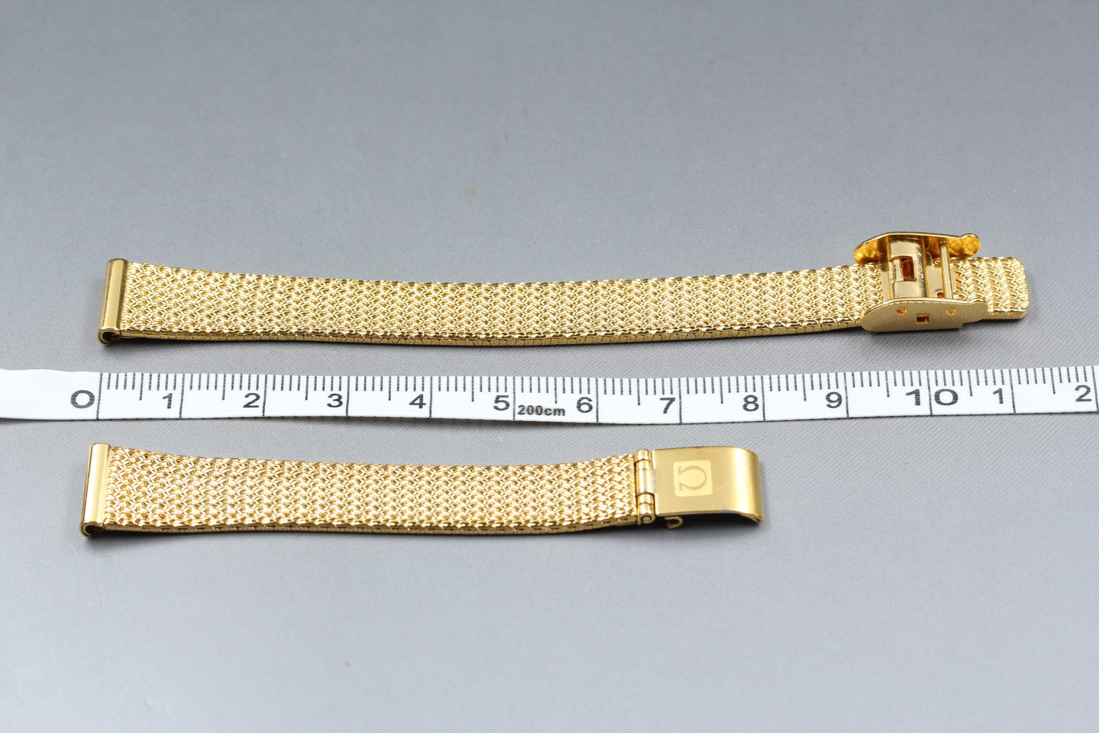 Near MINT OMEGA Milanese/Mesh Band 12mm Gold Plated Bracelet Women's Vintage