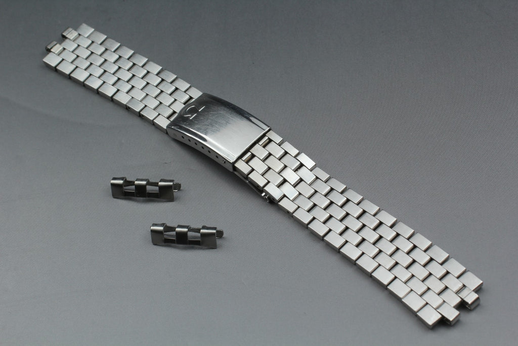 Near MINT OMEGA Brick Bracelet FF518/1040 19mm Stainless steel Men's Vintage