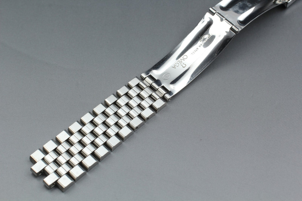Near MINT OMEGA Brick Bracelet FF518/1040 19mm Stainless steel Men's Vintage