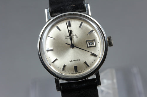 Near MINT OMEGA Seamaster De Ville 25mm Automatic Silver Dial Women's Vintage