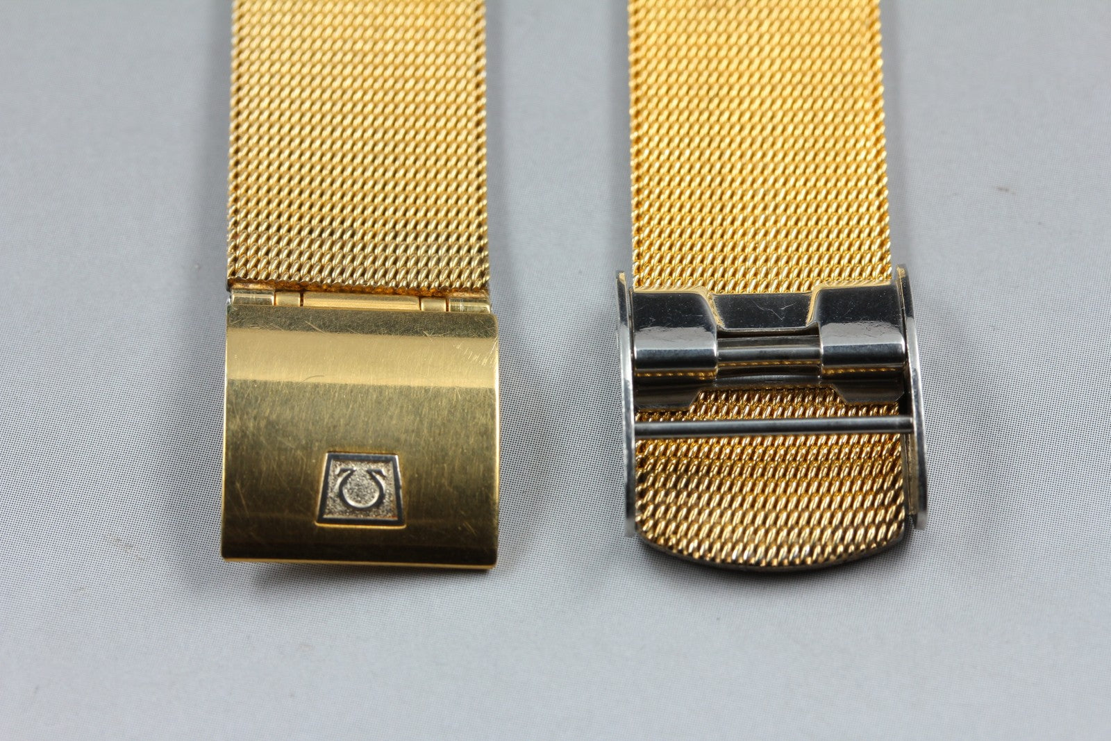 Near MINT OMEGA Milanese/Mesh Band 2057 18mm Gold Plated Bracelet Men's Vintage