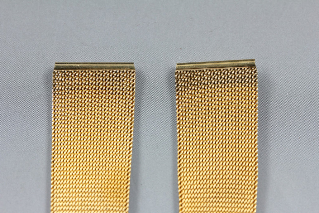 Near MINT OMEGA Milanese/Mesh Band 2057 18mm Gold Plated Bracelet Men's Vintage