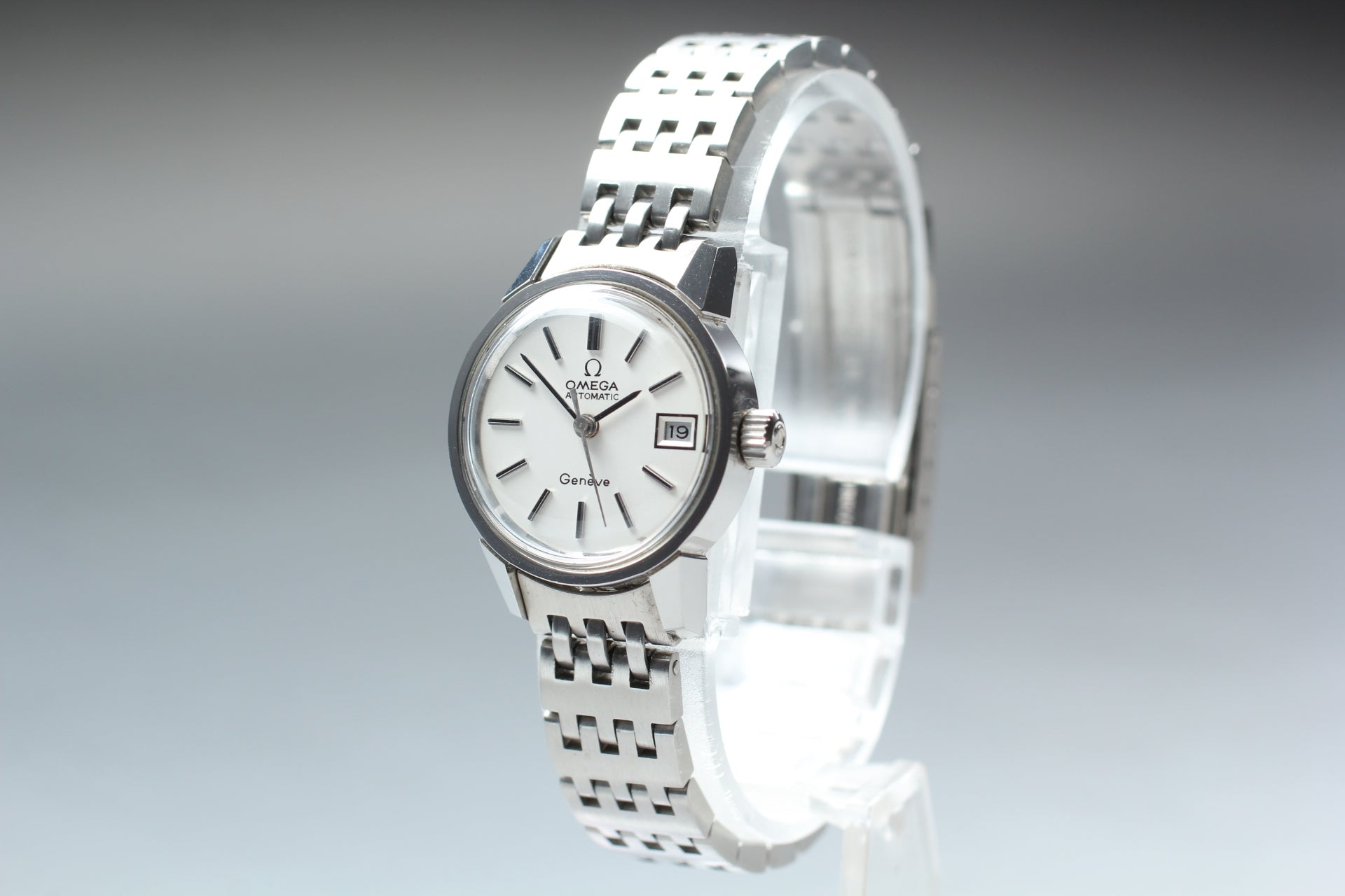 1973 Near MINT/Box OMEGA Geneve 22mm 566.0045 Automatic White Dial Women Vintage