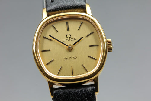 1979 Near MINT OMEGA De Ville 22mm 511.0559 Manual Gold Dial Women's Vintage
