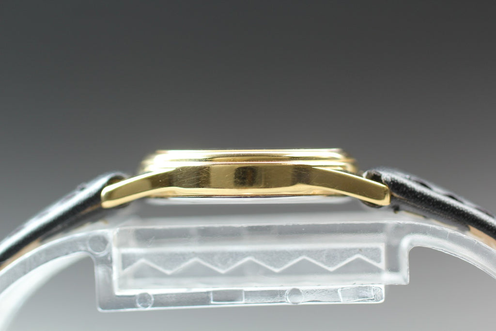 1979 Near MINT/Box OMEGA De Ville 21mm 591.0338 Quartz Gold Dial Women's Vintage