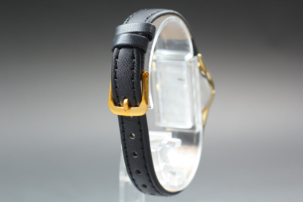 1979 Near MINT/Box OMEGA De Ville 21mm 591.0338 Quartz Gold Dial Women's Vintage