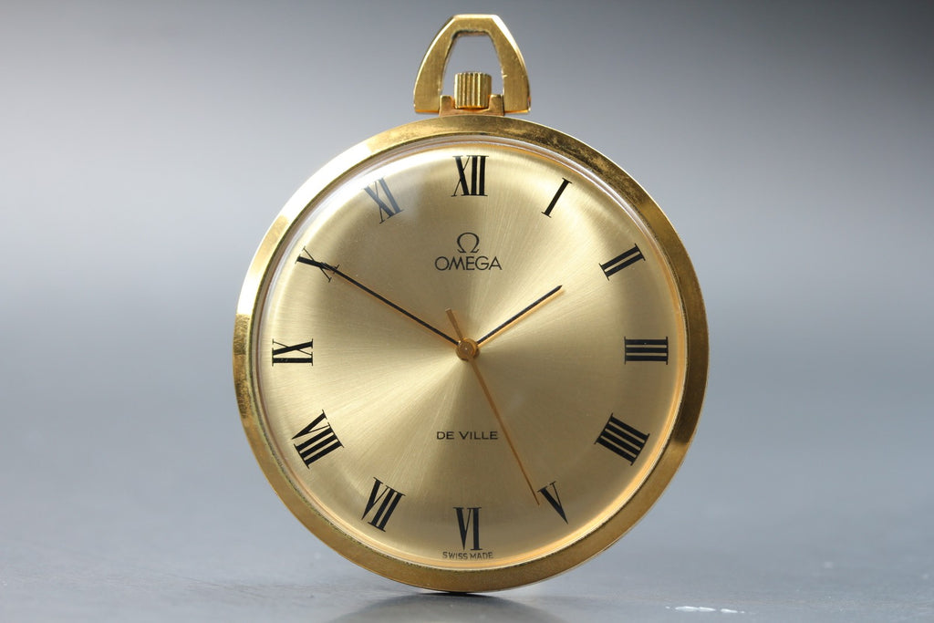1974 Near MINT OMEGA De Ville Pocket Watch 44mm 131.1746 Manual Gold Roman Men's