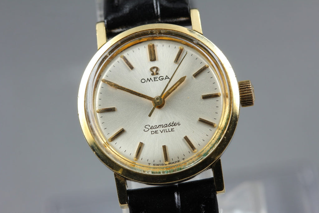 Near MINT OMEGA Seamaster De Ville 22mm Manual Wind Silver Dial Women's Vintage