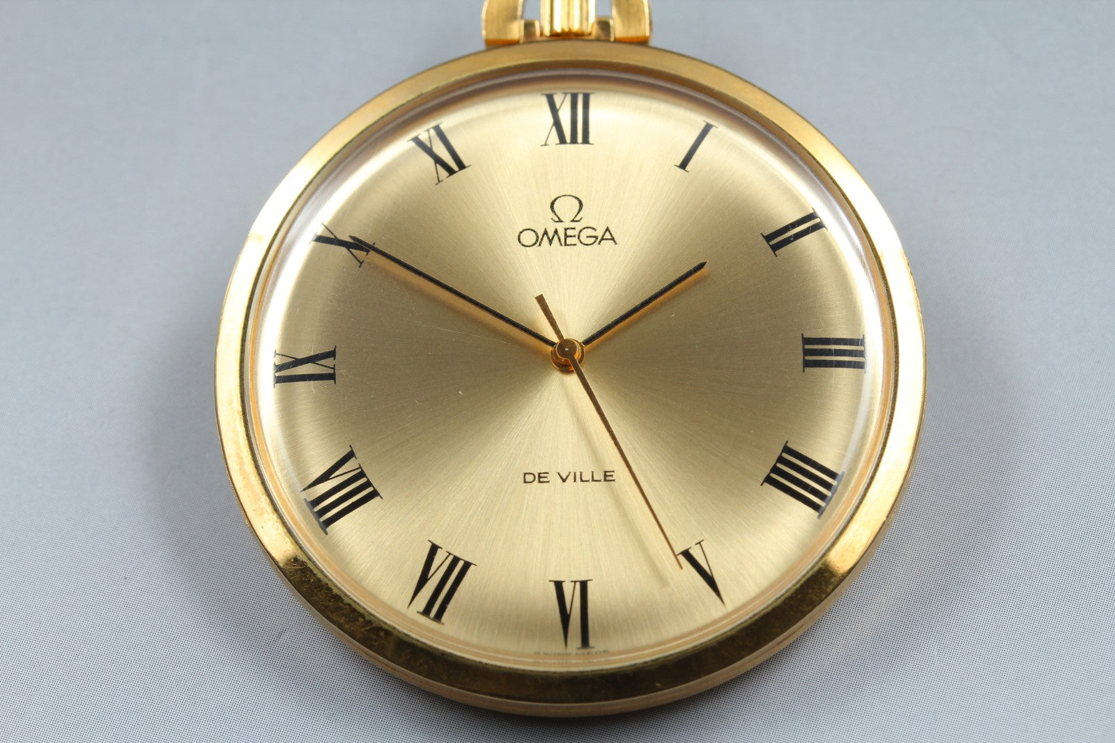 1974 Near MINT OMEGA De Ville Pocket Watch 44mm 131.1746 Manual Gold Roman Men's