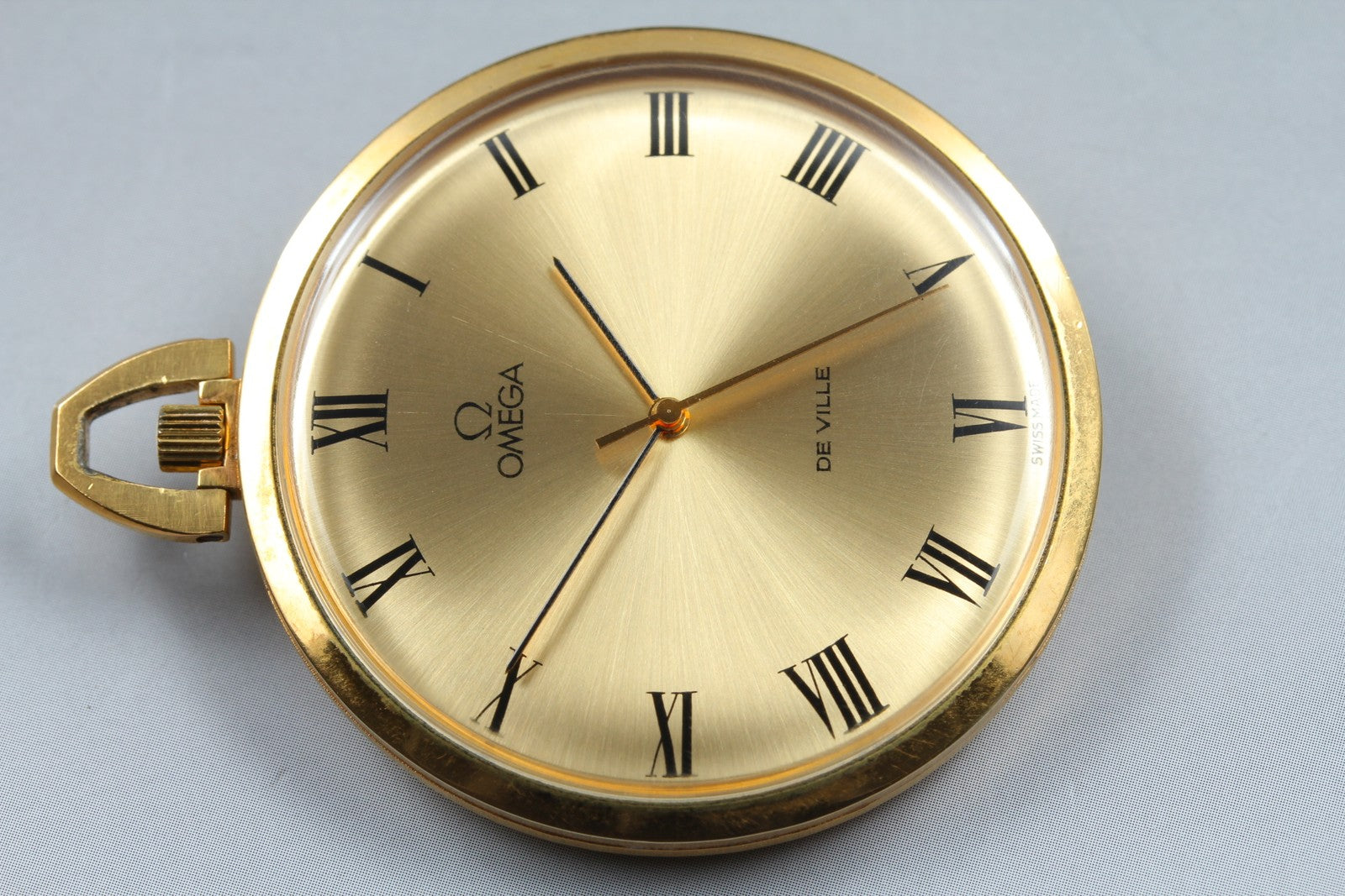 1974 Near MINT OMEGA De Ville Pocket Watch 44mm 131.1746 Manual Gold Roman Men's