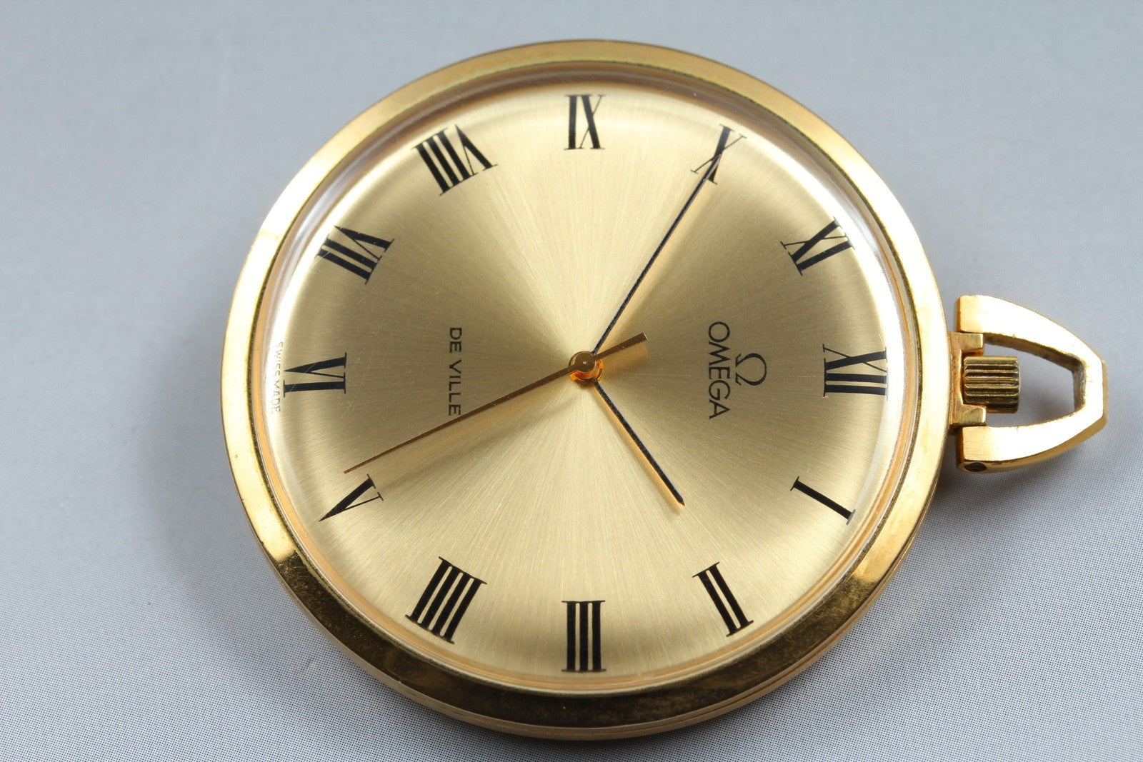 1974 Near MINT OMEGA De Ville Pocket Watch 44mm 131.1746 Manual Gold Roman Men's