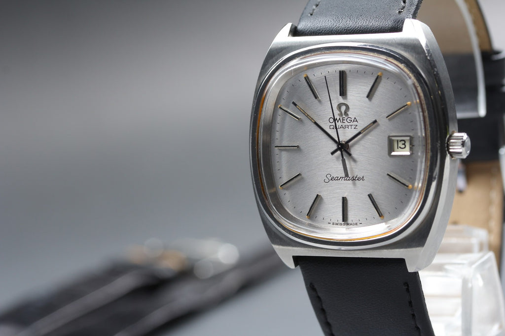 1977 Near MINT OMEGA Seamaster 35mm 196.0081 Quartz Silver Dial Men's Vintage
