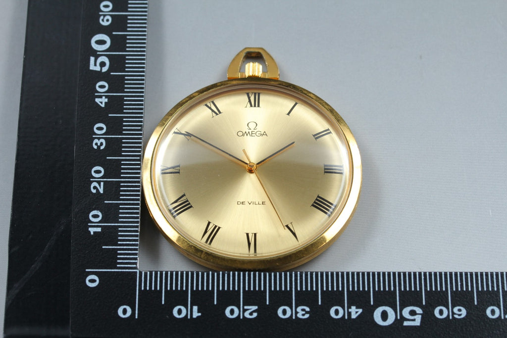 1974 Near MINT OMEGA De Ville Pocket Watch 44mm 131.1746 Manual Gold Roman Men's