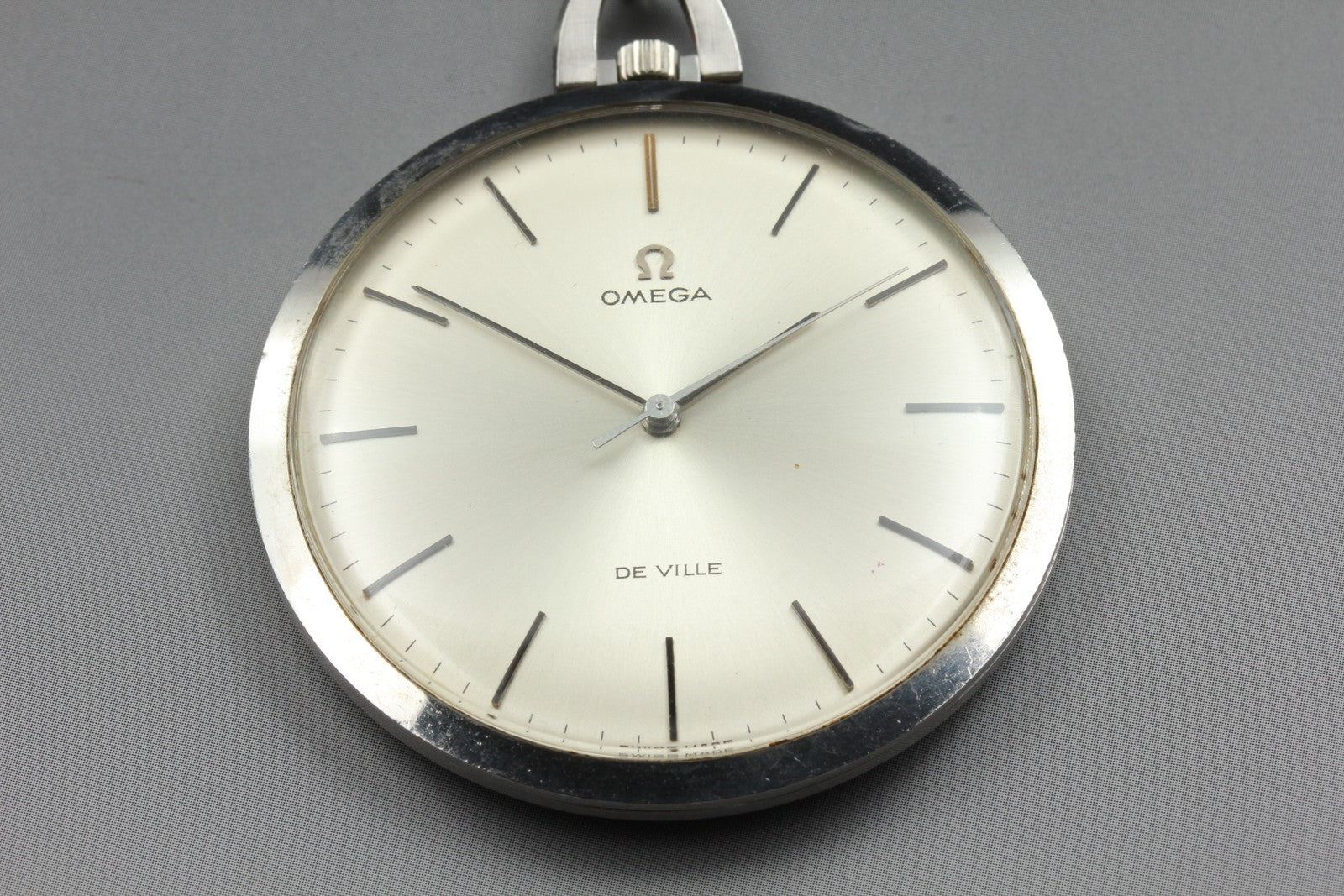 1969 Near MINT OMEGA De Ville Pocket Watch 44mm 131.1714 Manual Silver Dial Men