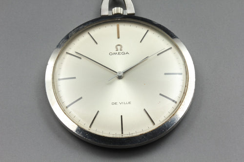 1969 Near MINT OMEGA De Ville Pocket Watch 44mm 131.1714 Manual Silver Dial Men