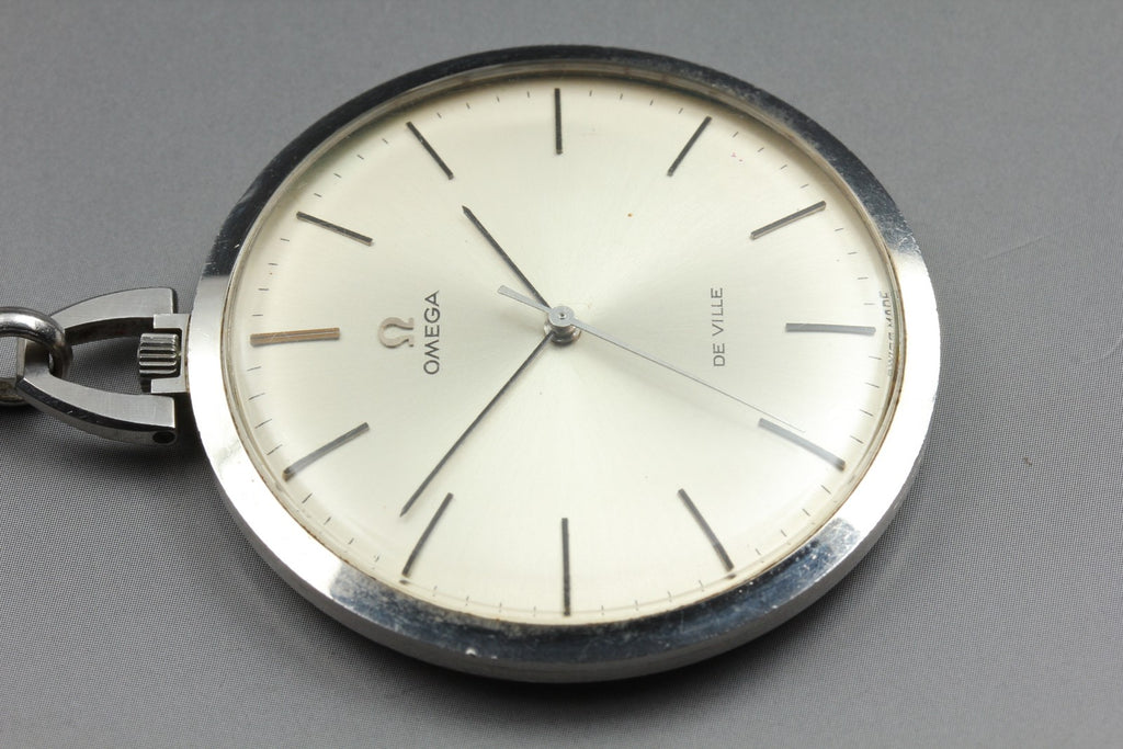 1969 Near MINT OMEGA De Ville Pocket Watch 44mm 131.1714 Manual Silver Dial Men