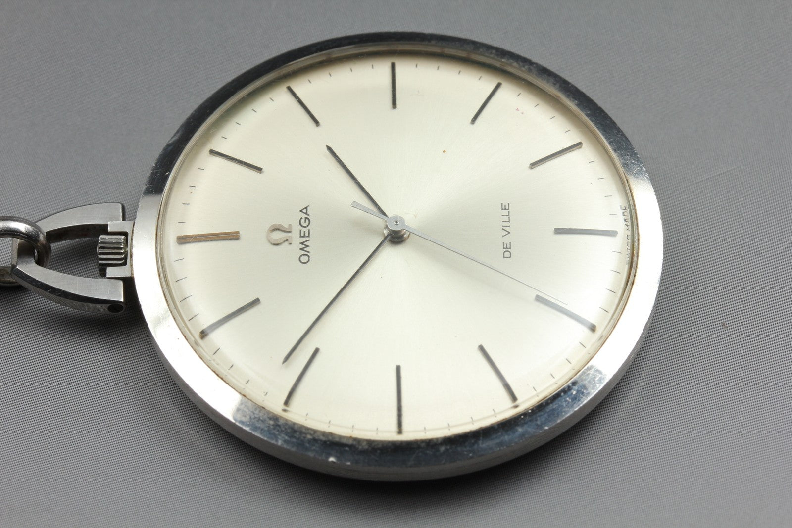 1969 Near MINT OMEGA De Ville Pocket Watch 44mm 131.1714 Manual Silver Dial Men