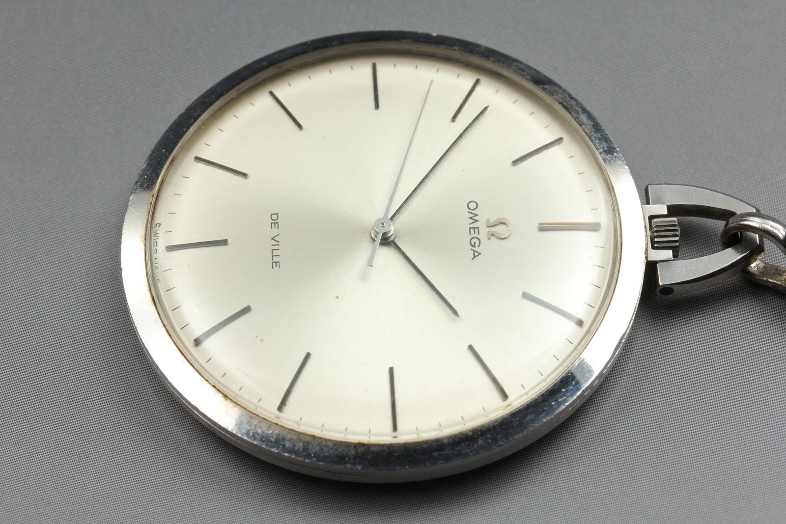 1969 Near MINT OMEGA De Ville Pocket Watch 44mm 131.1714 Manual Silver Dial Men