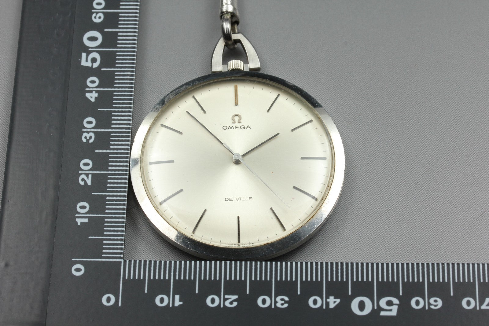 1969 Near MINT OMEGA De Ville Pocket Watch 44mm 131.1714 Manual Silver Dial Men